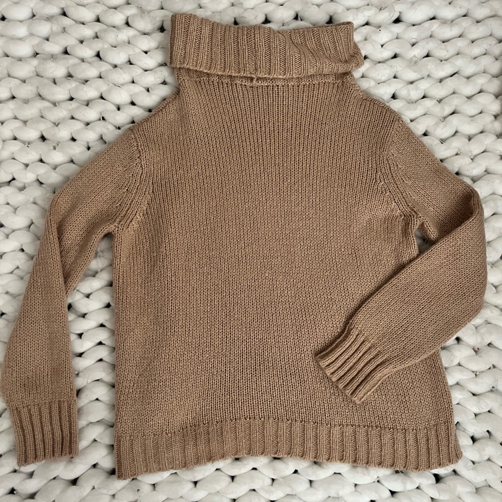 Wooden Ships Tan Cowl Neck Sweater